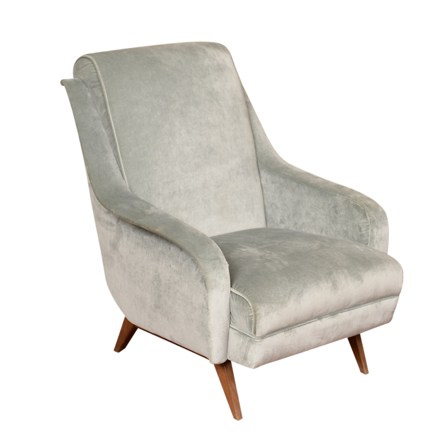 Shulman Grey Armchairs  Found Vintage Rentals